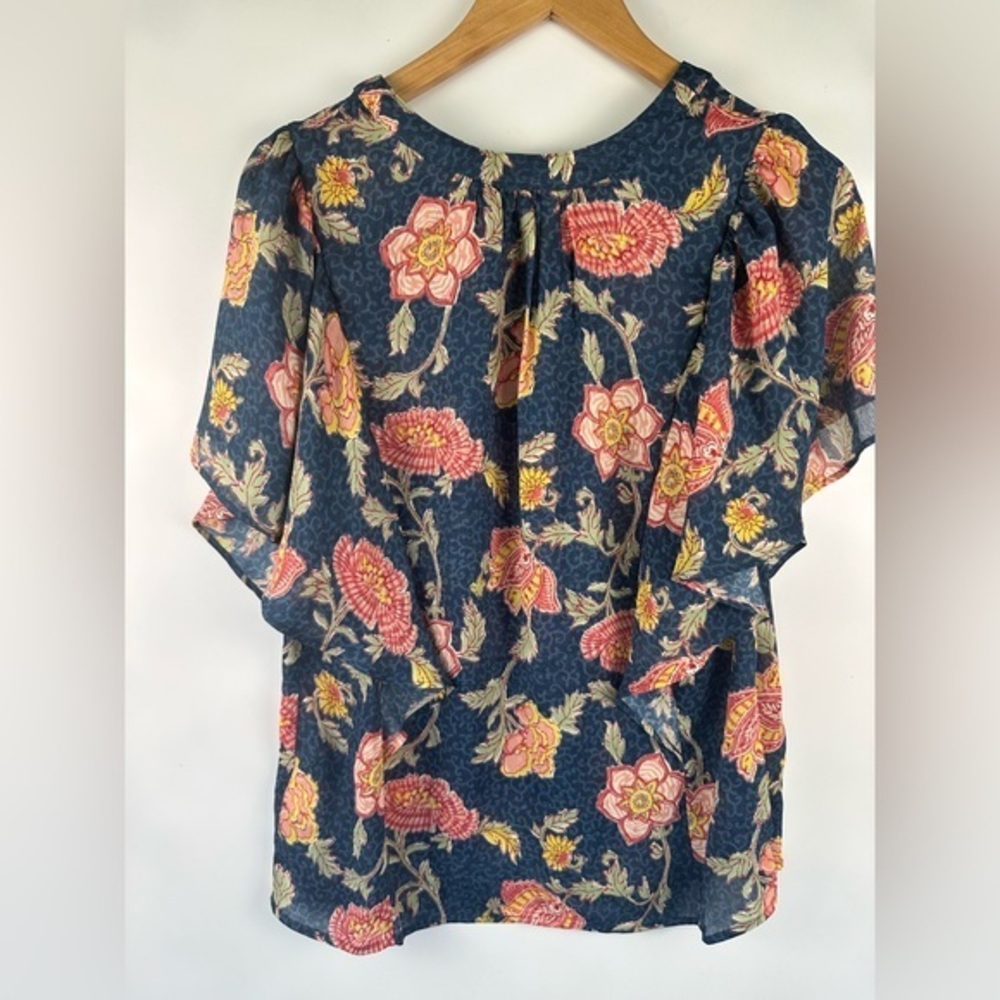 Chaps Women’s Size‎ M Blue Short Sleeve Henley-New - Picture 3 of 11